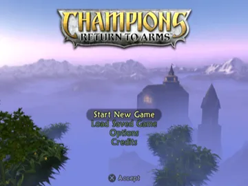 Champions - Return to Arms screen shot title